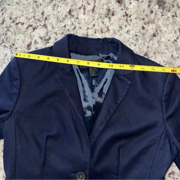 J. Crew 1035 Navy 2 Button Blazer Size 2 100% Cotton Women’s Unworn Blue Sateen - Picture 11 of 12